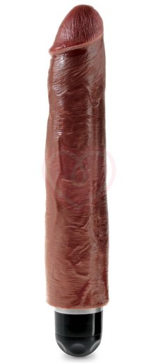 Вибратор King Cock Vibrating Stiffy 25 см коричневый фото 1