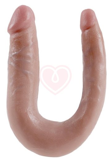 Двухсторонний фаллоимитатор King Cock U-Shaped Double малый телесный фото 1