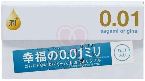 Полиуретановые презервативы Sagami Original 001 Extra Lub с увеличенным количеством смазки 12 шт фото 1