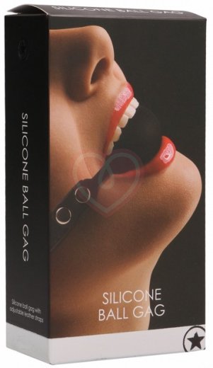 Кляп с шариком из силикона Ouch! Silicone Ball Gag чёрный фото 3
