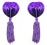 Наклейки на соски пэстисы с кисточкой Violet Heart фиолетовые фото 1