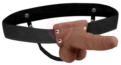 Фаллопротез Lux Fetish с вибрацией коричневый 15 см фото 1
