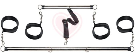 Набор для бондажа с распорками для рук и ног Pipedream Spread 'em Bar and Cuff Set фото 1