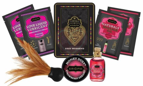 Набор эротической косметики KamaSutra The Weekender Tin Can Strawberry Клубника фото 1