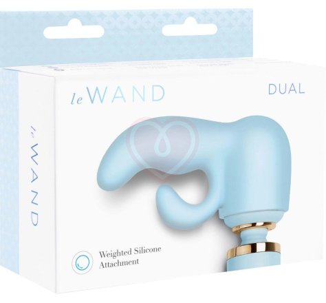 Утяжелённая насадка с двумя кончиками для массажёра Le Wand Dual голубая фото 5