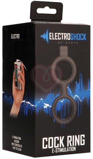 Двойное кольцо с электростимуляцией Shots Cock Ring with Ballstrap фото 3