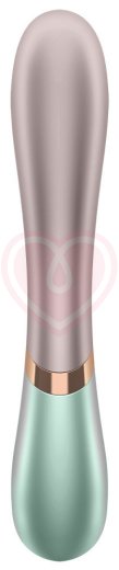 Вибратор с клиторальным стимулятором, подогревом и приложением Satisfyer Hot Lover розово-зелёный фото 4