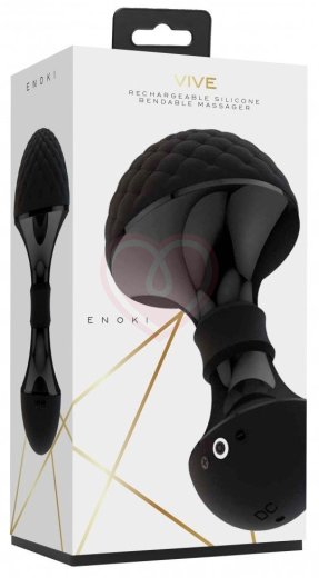 Мини-вибратор Enoki с рельефной головкой чёрный фото 3