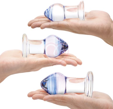 Набор стеклянных анальных пробок Glas Pleasure Droplets фото 3