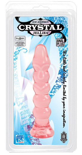 Анальная ёлочка Crystal Jellies Anal Plug Bumps розовая фото 2