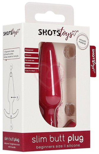 Анальная пробка для ношения Slim Butt Plug красная фото 3