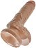Фаллоимитатор на присоске с мошонкой King Cock with Balls 19 см мулат фото 2