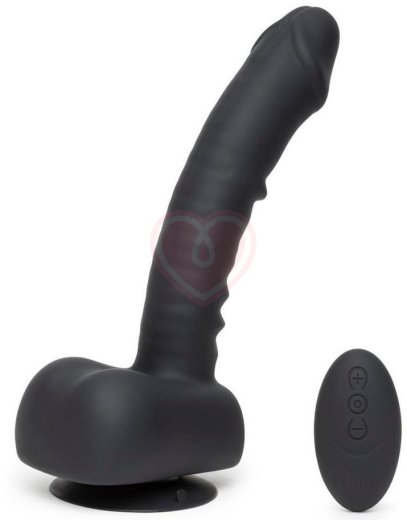 Вибратор с дистанционным управлением Uprize Realistic Dildo 28 см чёрный фото 6