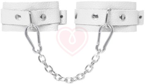 Мини-оковы на ноги со скругленными углами Pecado BDSM белые фото 1