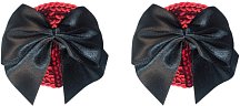 Пэстисы Burlesque Blaze круги с бантиками чёрные с красным