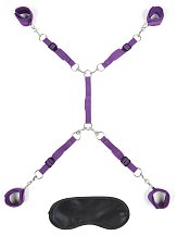 Набор для фиксации на кровати Lux Fetish Bed Spreader фиолетовый