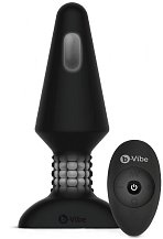 Большая вибропробка с ротацией b-Vibe Rimming Plug XL чёрная