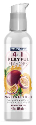 Согревающий лубрикант 4 в 1 Swiss Navy Playful Flavors Маракуйя 118 мл фото 1