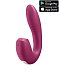 Гибкий вибратор с вакуумным стимулятором и приложением Satisfyer Sunray бордовый фото 1