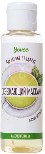 Масло для массажа Yovee Освежающий массаж с ароматом зеленого чая и мяты 50 мл фото 1