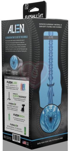 Мастурбатор вагина Fleshlight Freaks Alien Blue Metallic синий фото 6