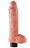 Гнущийся вибратор реалистик на присоске с мошонкой King Cock Vibrating 20 см телесный фото 1