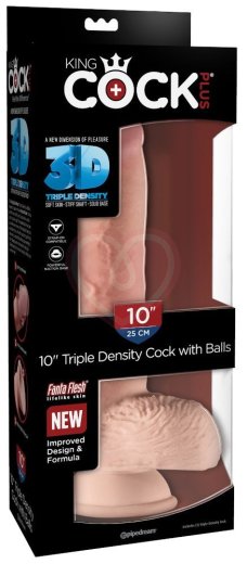 Фаллоимитатор с мошонкой на присоске King Cock Triple Density 19 см телесный фото 5