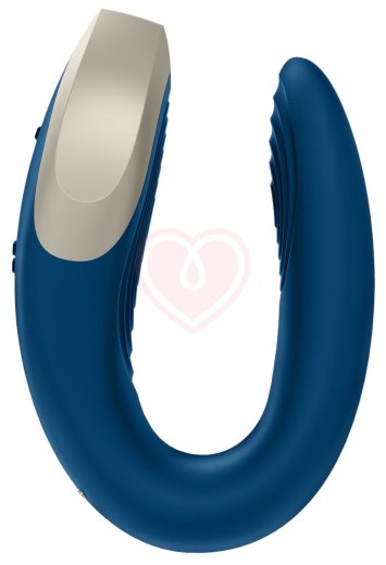 Вибратор для пар Satisfyer Double Love с пультом управления и приложением синий фото 3