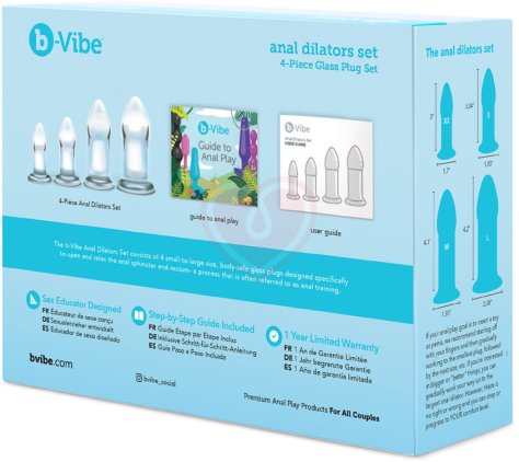 Набор прозрачных стеклянных анальных пробок b-Vibe Anal Dilators Set фото 7