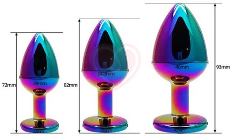 Анальная пробка с кристаллом Kanikule Medium неохром фото 4