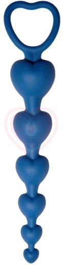 Анальная цепочка Love Beam Le Frivole с бусинами-сердечками кобальтового цвета фото 1
