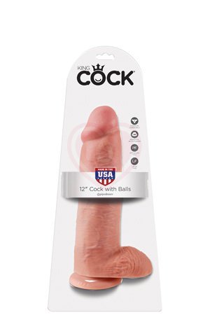 Фаллоимитатор на присоске с мошонкой King Cock with Balls 30 см телесный фото 4