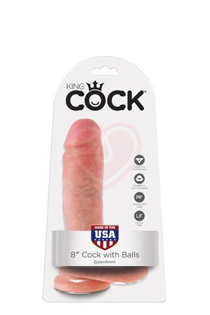 Фаллоимитатор на присоске с мошонкой King Cock with Balls 20 см телесный фото 2