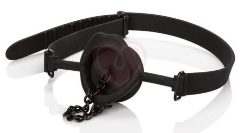 Силиконовый кляп с пробкой Scandal Silicone Stopper Gag чёрный фото 1