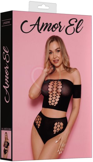 Комплект Amor El из топа и трусиков со шнуровкой чёрный фото 3