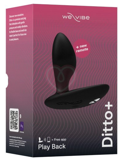 Анальная пробка We-Vibe Ditto+ с пультом и приложением чёрная фото 2