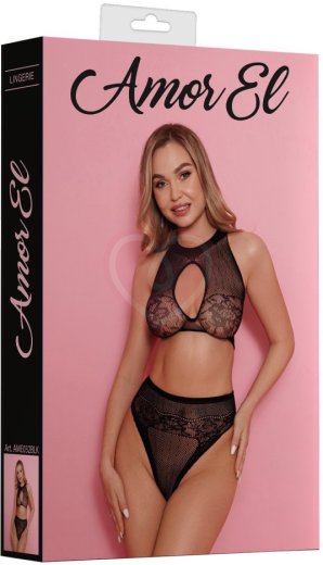 Комплект Amor El из лифа и трусиков с высокой посадкой чёрный фото 3