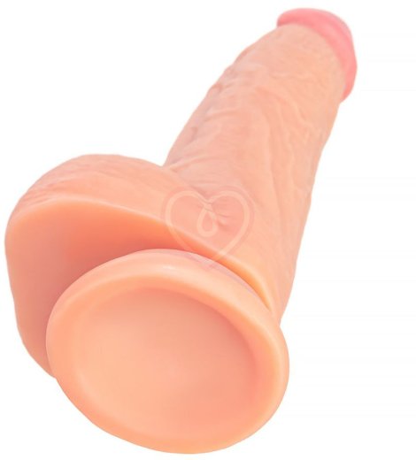 Реалистичный фаллоимитатор с мошонкой на присоске RealStick Nude York телесный фото 8