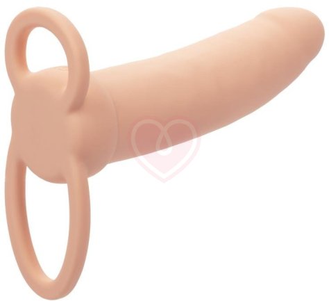 Насадка для двойного проникновения с вибрацией Thick Dual Penetrator телесная фото 5