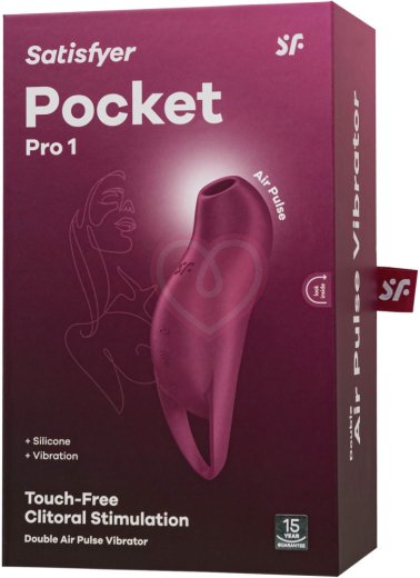 Вакуумый вибростимулятор клитора Satisfyer Pocket Pro 1 бордовый фото 5