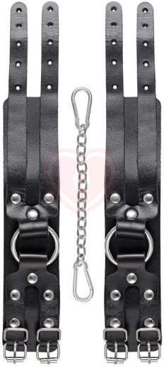 Оковы на ноги с двумя ремнями Pecado BDSM черные фото 4