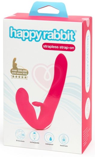 Безремневой страпон Happy Rabbit Strapless-on розовый фото 4