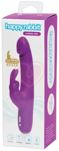 Вибратор Happy Rabbit Slimline Realistic лиловый фото 4