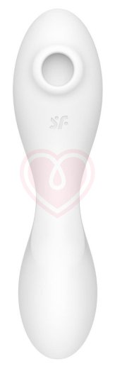 Вибратор с вакуумной стимуляцией Satisfyer Curvy Trinity 5+ и приложением белый фото 2