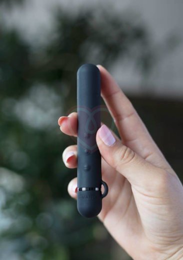 Силиконовый мини-вибратор с насадкой Le Wand Baton чёрный фото 5