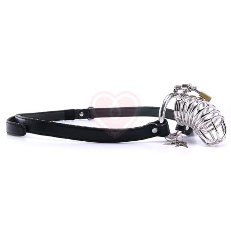 Кольцо верности Pipedream Chastity Belt с фиксацией головки с поясом фото 6