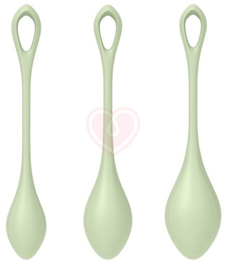 Набор из 3 вагинальных шариков Satisfyer Yoni Power 2 зелёный фото 4