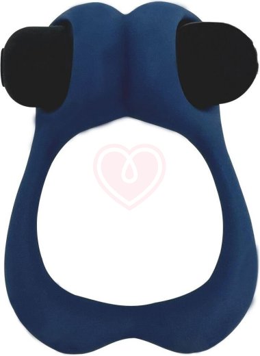Эрекционное кольцо Adrien Lastic Nutty с вибрацией синее фото 2
