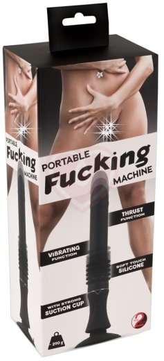 Вибратор с пульсацией на присоске Portable Fucking Machine чёрный фото 6