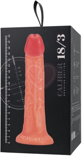 Реалистичный фаллоимитатор на присоске RealStick Caliber 18-3 телесный фото 2